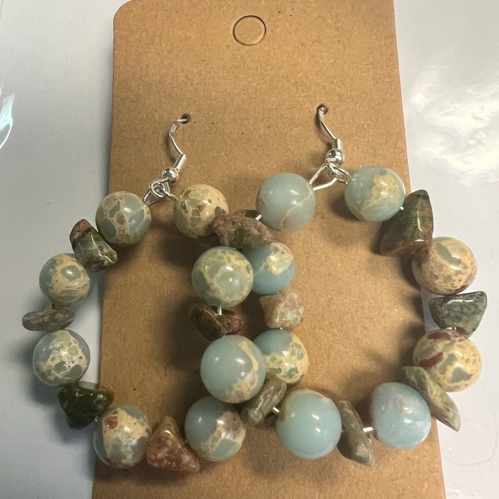 Real stone handmade earrings